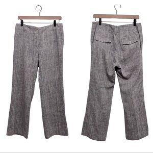 TALBOTS Signature Linen Blend Heather Gray Mid Rise Trouser Pants Size 10